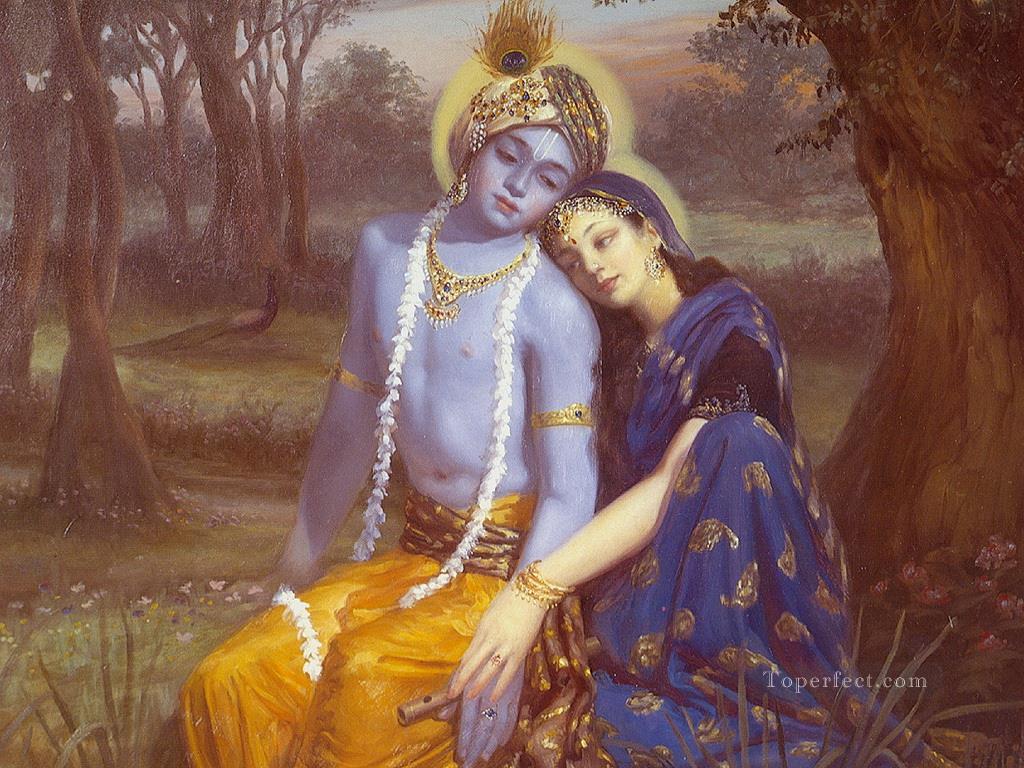 Radha Krishna 27 Hinduism Oil Paintings
